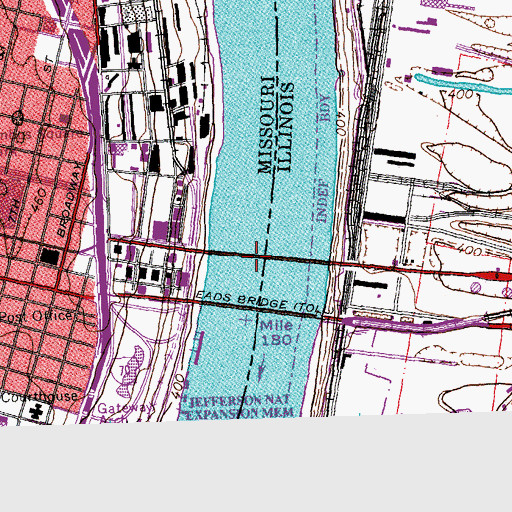 Topographic Map of Martin Luther King Junior Memorial Bridge, IL