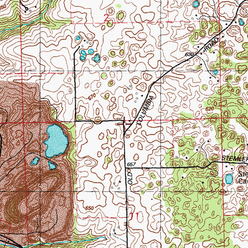 Topographic Map of Metter School (historical), IL