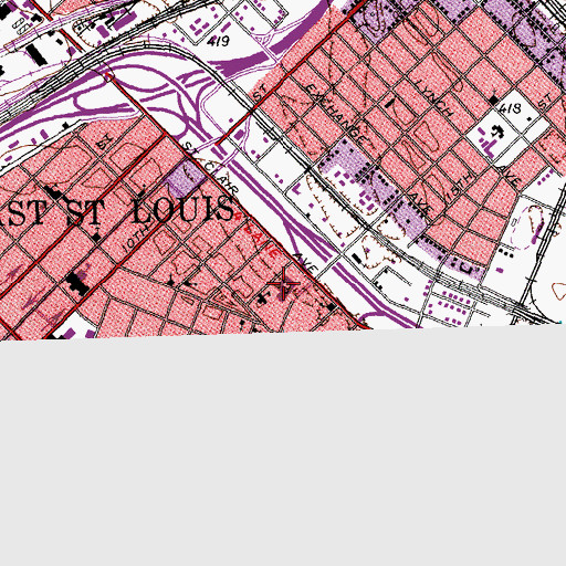 Topographic Map of Miles D Davis Elementary School, IL