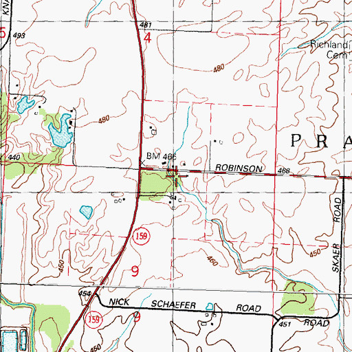 Topographic Map of Robinson School (historical), IL