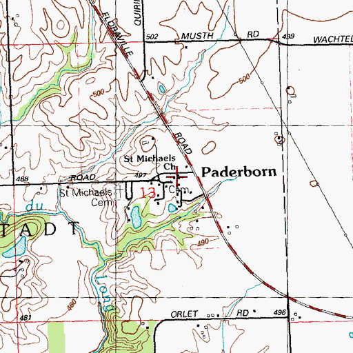 Topographic Map of Saint Michael Church, IL