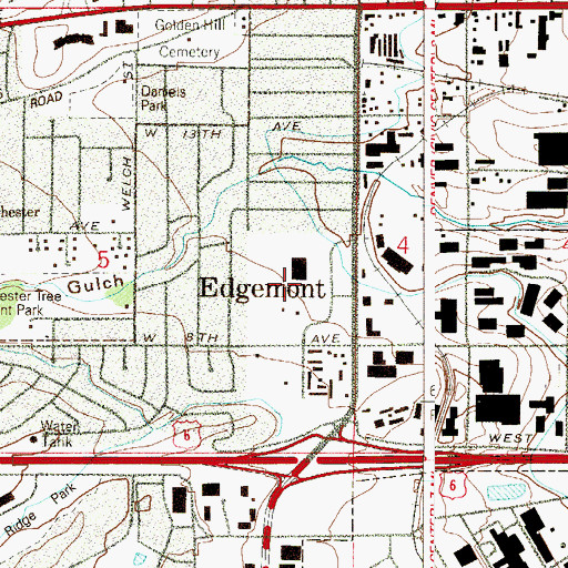 Topographic Map of Edgemont, CO