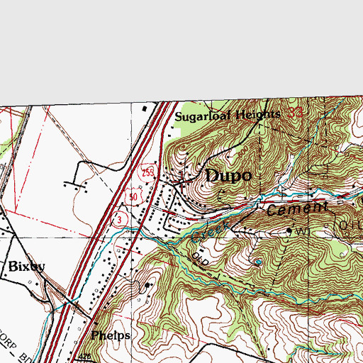 Topographic Map of Sugarloaf School (historical), IL