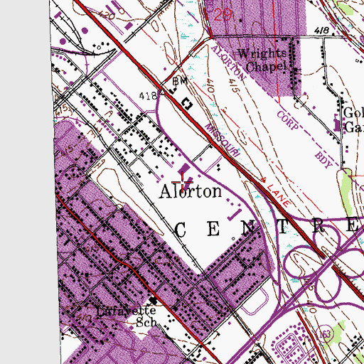 Topographic Map of Vernice G Neeley School, IL