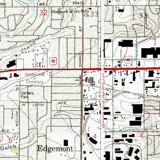 Topographic Map of Daniels School (historical), CO