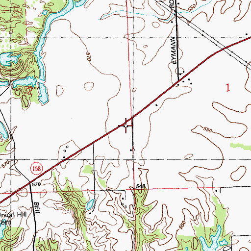 Topographic Map of White School (historical), IL