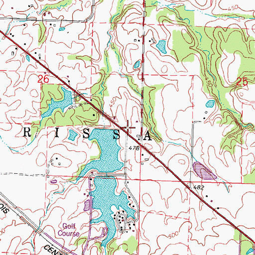 Topographic Map of Whiteoak School (historical), IL
