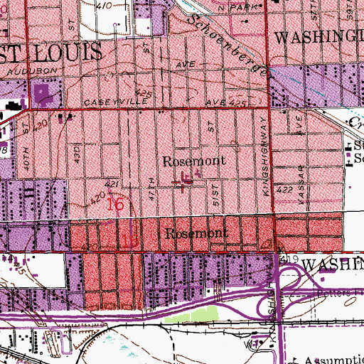 Topographic Map of Wilson Elementary School, IL