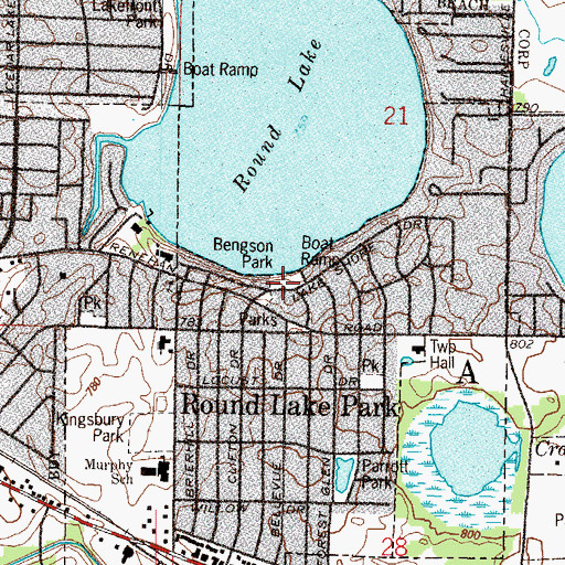 Topographic Map of Bengson Park, IL