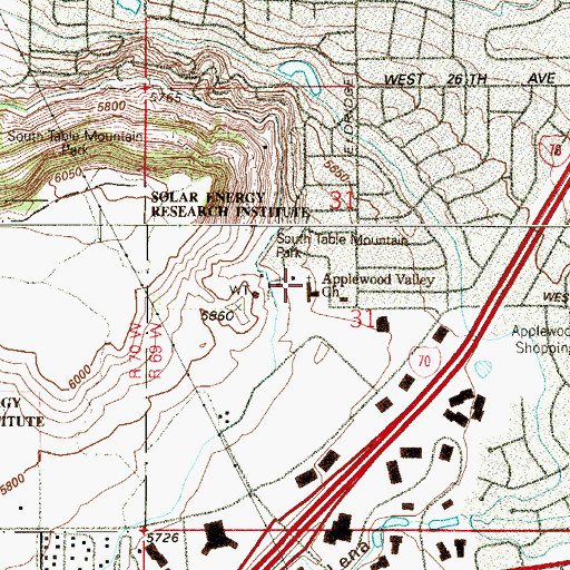 Topographic Map of Applewood Valley United Methodist Church, CO