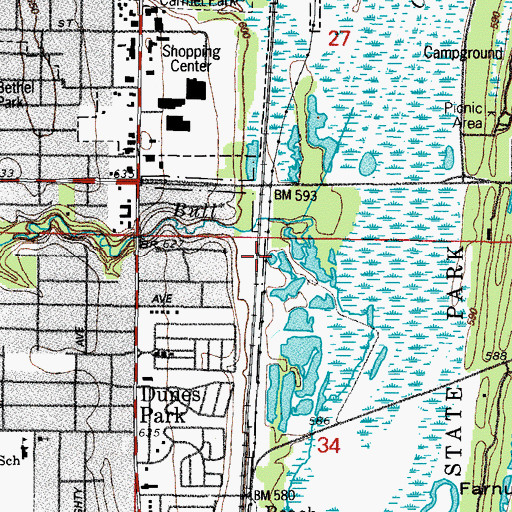 Topographic Map of Benton Station (historical), IL