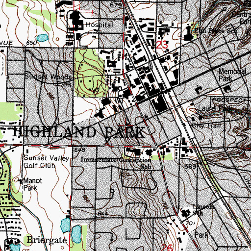 Topographic Map of Bethany United Methodist Church, IL