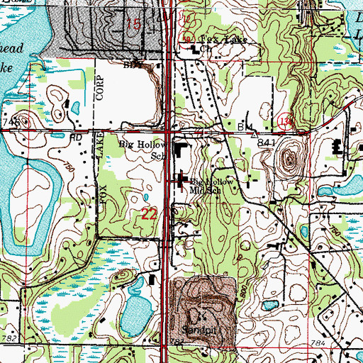 Topographic Map of Big Hollow Middle School, IL