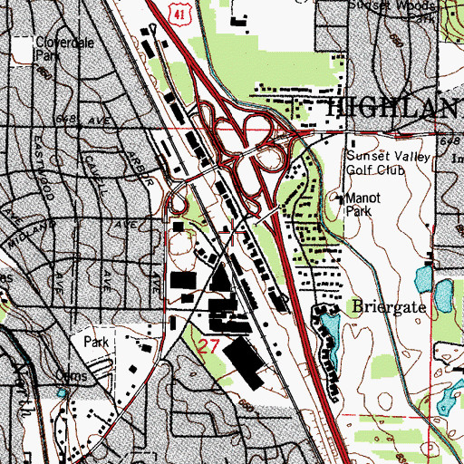 Topographic Map of Briergate Station, IL