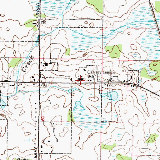 Topographic Map of Calvary Temple School, IL