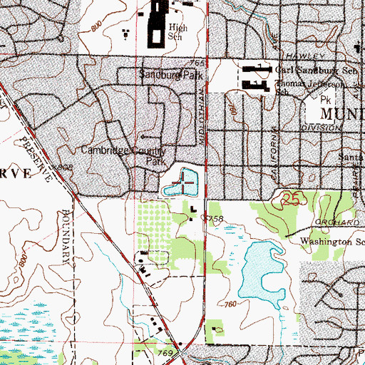 Topographic Map of Cambridge Country Park, IL