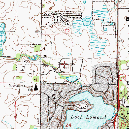 Topographic Map of Community Park, IL