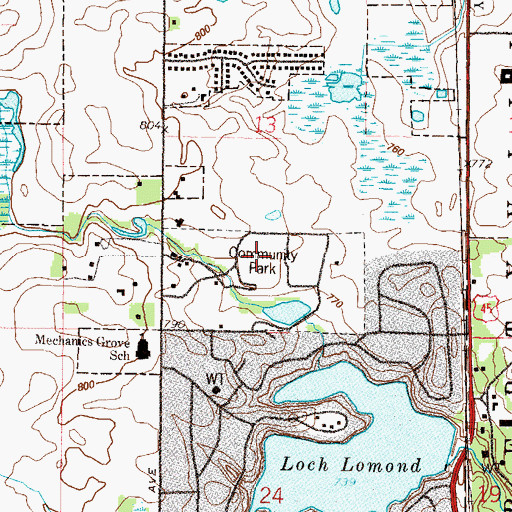 Topographic Map of Community Park, IL