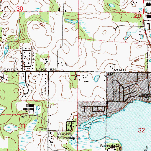 Topographic Map of Cribb School (historical), IL
