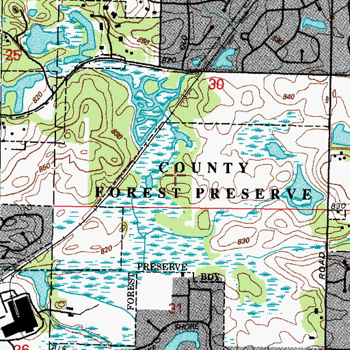 Topographic Map of Cuba Marsh Forest Preserve, IL