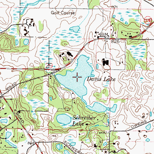 Topographic Map of Davis Lake, IL