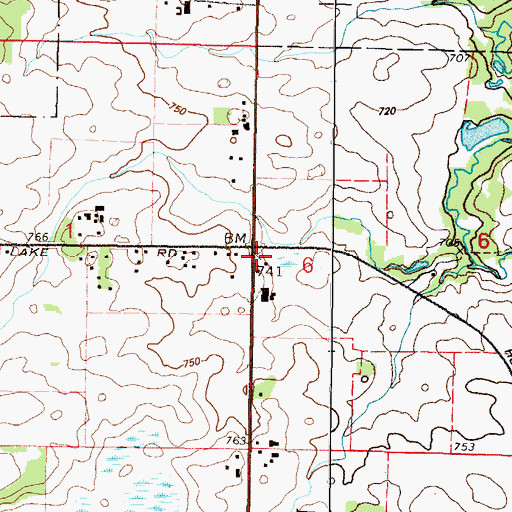 Topographic Map of Dodge School (historical), IL
