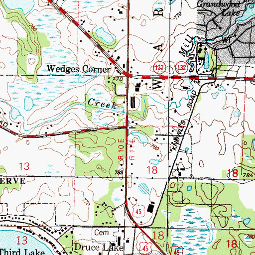 Topographic Map of Druce Lake School (historical), IL