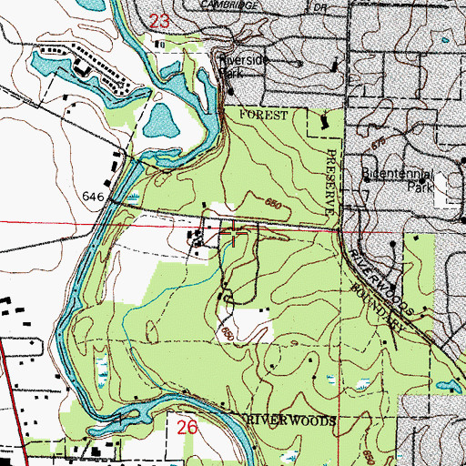 Topographic Map of E L Ryerson Conservation Area, IL