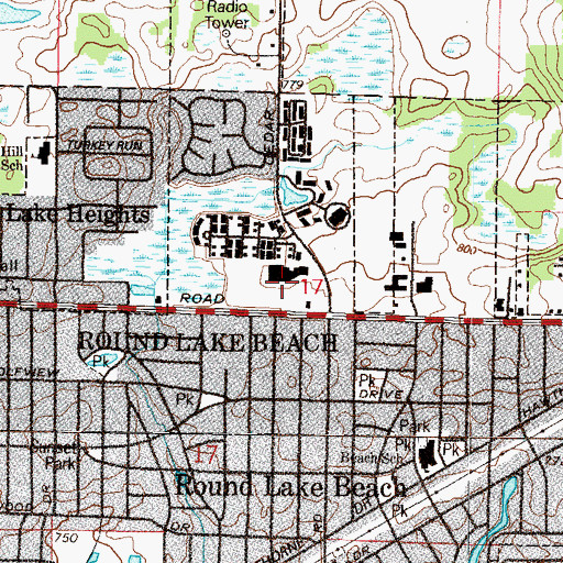 Topographic Map of Eagle Creek Shopping Center, IL