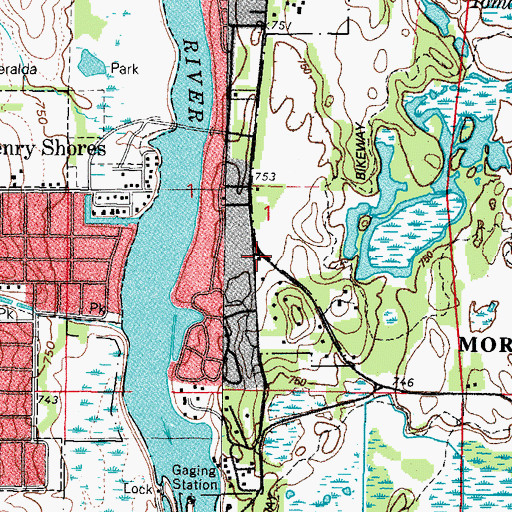 Topographic Map of Emerald Park School (historical), IL