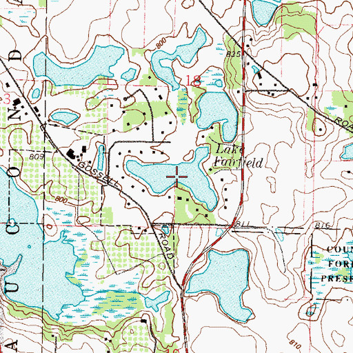 Topographic Map of Lake Fairfield, IL