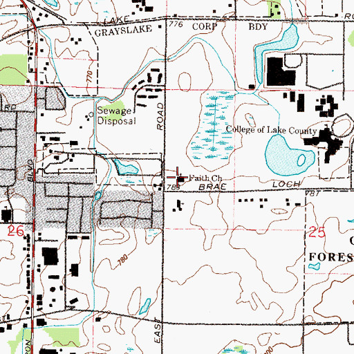 Topographic Map of Faith Baptist Church, IL