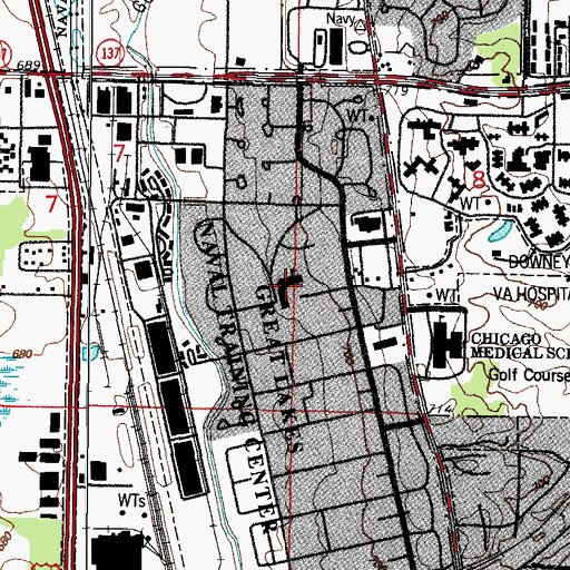 Topographic Map of Forrestal Elementary School, IL