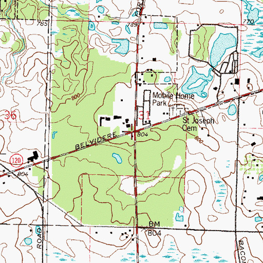 Topographic Map of Fort Hill, IL