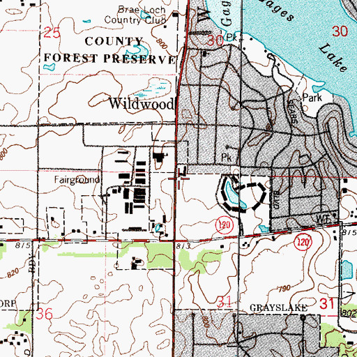 Topographic Map of Gages School (historical), IL