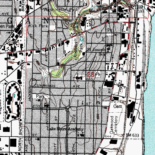 Topographic Map of Carman Buckner Elementary School, IL
