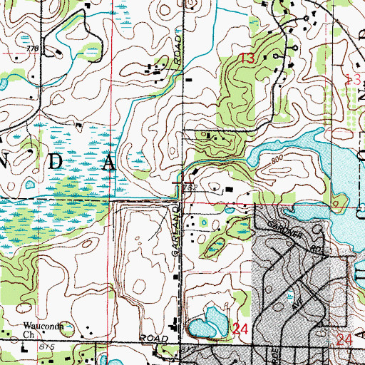 Topographic Map of Glynch School (historical), IL
