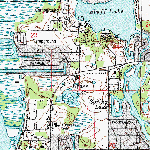 Topographic Map of Grass Lake, IL