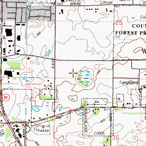 Topographic Map of Grayslake Post Office, IL