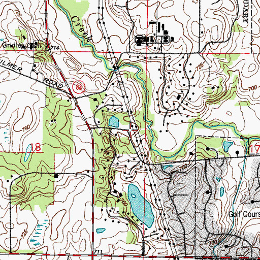Topographic Map of Gridley School (historical), IL