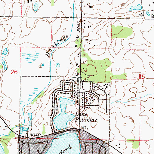 Topographic Map of Grub School (historical), IL
