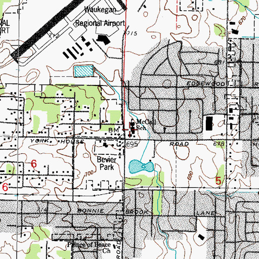 Topographic Map of H R McCall Elementary School, IL
