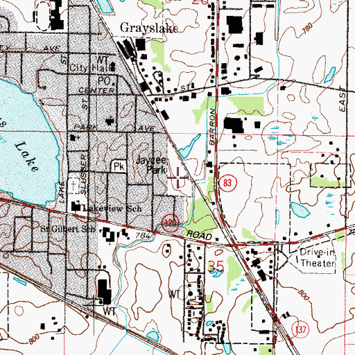 Topographic Map of Jaycee Park, IL