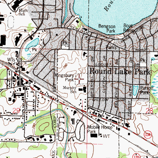 Topographic Map of Kingsburg Park, IL