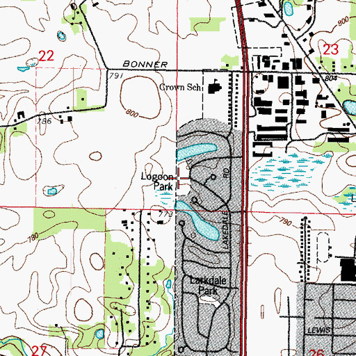 Topographic Map of Lagoon Park, IL