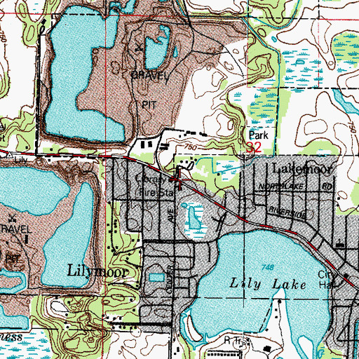 Topographic Map of Lily Lake School (historical), IL