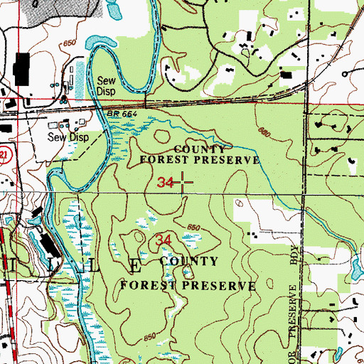Topographic Map of MacArthur Woods Forest Preserve, IL
