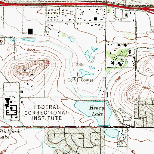 Topographic Map of Foothills Golf Course, CO