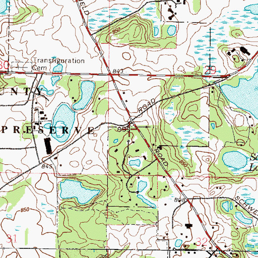 Topographic Map of Murray School (historical), IL