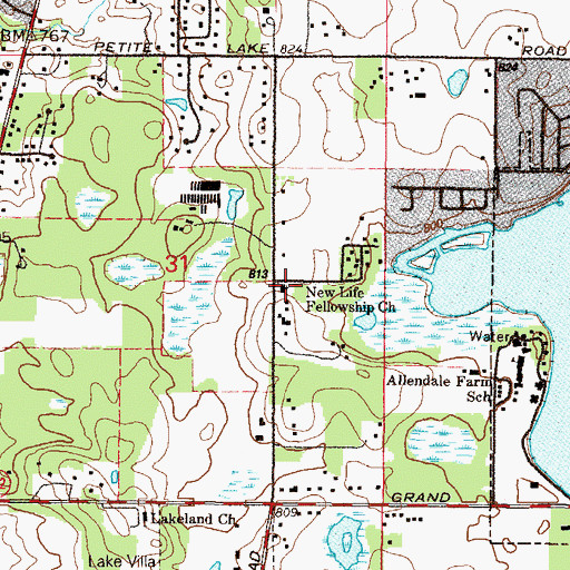 Topographic Map of New Life Fellowship Church, IL